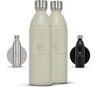 Luckymoose Infinity Lot de 2 bouteilles 1,1L en acier inoxydable compatible avec machine a soda et eau gazeuse SodaStream DUO & TERRA - Écologique, incassable et lavable au lave-vaisselle
