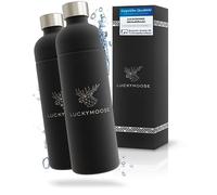 Luckymoose Infinity Lot de 2 Bouteilles en Inox machine a gazeifier l'eau 1,25L noir - Compatibles avec la série LM Infinity, Aarke Carbonator 3 et Brita SodaOne - Écologique & incassable