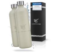 Luckymoose Infinity Lot de 2 Bouteilles en Inox machine a gazeifier l'eau 1,25L sand - Compatibles avec la série LM Infinity, Aarke Carbonator 3 et Brita SodaOne - Écologique & incassable