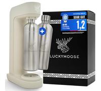 Luckymoose Infinity Machine à eau pétillante & Soda streaming machine - Set 2 Bouteilles Inox 1,25L - Gazéificateur d'eau Maison & Cuisine, Design Compact & Solide Compatible Cylindre CO2 Bleu