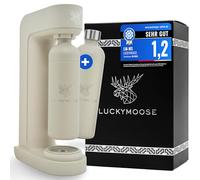 Luckymoose Infinity Machine à eau pétillante & Soda streaming machine - Set 2 Bouteilles Inox 1,25L - Gazéificateur d'eau Maison & Cuisine, Design Compact & Solide Compatible Cylindre CO2 Bleu