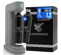 Luckymoose Infinity Machine à eau pétillante & Soda streaming machine - Set 2 Bouteilles Inox 1,25L - Gazéificateur d'eau Maison & Cuisine, Design Compact & Solide Compatible Cylindre CO2 Bleu