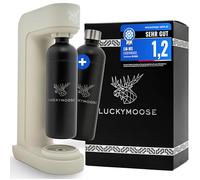 Luckymoose Infinity Machine à eau pétillante & Soda streaming machine - Set 2 Bouteilles Inox 1,25L - Gazéificateur d'eau Maison & Cuisine, Design Compact & Solide Compatible Cylindre CO2 Bleu