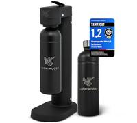 Luckymoose Infinity-S Machine à eau pétillante en acier inoxydable (Black) - Incl. 2x bouteilles 1,25L en inox - Machine a soda et eau gazeuse Maison & Cuisine & Design Compact - avec buse amovible