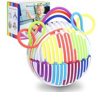 Luckynono Jouet Sensoriel 3D en Silicone Anti-Stress - Tableau d'Activités avec 10 Fils pour Développer la Motricité Fine et la Coordination - Enfants et Adultes (Blanc)