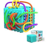Luckynono Jouet Sensoriel 3D en Silicone Anti-Stress - Tableau d'Activités avec 10 Fils pour Développer la Motricité Fine et la Coordination - Enfants et Adultes (Vert)