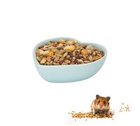 LuckyOpt Bol pour hamster, bol en céramique en forme de cœur lavable pour petit animal, bol d'eau pour cochon d'Inde, gerbille, hérisson, chinchilla, perroquet (bleu)
