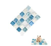 LuckyOpt Crystal Tapis de refroidissement pour hamster pour petit animal de compagnie, modèle de craquelure de glace, convient pour hamster nain, gros rat (bleu clair, 10 x 6,5 cm)