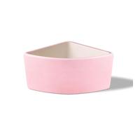 LuckyOpt Gamelle triangulaire en forme d'arc pour hamster, bol en céramique anti-retournement pour nourriture et eau, bol pour hamster, oiseau, hamster, hérisson, cochon d'Inde, souris (rose)