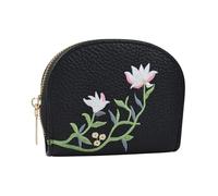 LuckyOpt Portefeuille pour carte de crédit brodé, portefeuille en cuir PU avec fermeture éclair, porte-monnaie portable pour cartes de crédit pour amis, mère, fille, femme comme cadeau spécial de