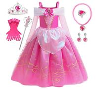 Luckyou Déguisement Princesse Fille Robe de Princesse avec Accessoires Déguisement Costume Princesse Enfant pour Anniversaire Fête Carnaval Halloween Robe de Soirée, 150cm