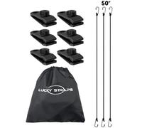 LuckyStraps Car Cover Gust Straps with Heavy Duty Clips, UV-Resistant Cover Wind Protector, Protect Your Car Cover from Blowing Off in High Winds, Fit for All Cars from 4.2 FT to 8.8 FT in Width