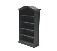 LuckyVin Bibliothèque miniature imprimée en 3D, étagère vide à 4 niveaux, étagère ouverte pour maison de poupée, bricolage (noir)