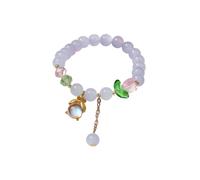 Luckywaqng Bracelet 2024 pour femme, bracelet de perles de jade chinois pour sa grand-mère, grand-père, mère, père, usage quotidien pour la reine des femmes, taille unique, résine, No Gemstone