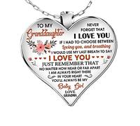 Luckywaqng Cadeau en forme de cœur avec pendentif « Mon collier « Mind to Day You Talks » Mémorial de ma mère Mind Colliers Pendentif Menottes Collier (B, taille unique)