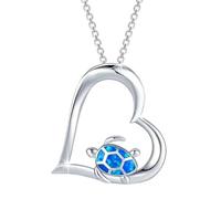 Luckywaqng Collier tortue Bijoux Tortue Pendentif Tortue Collier Tortue Presents pour les amoureux de la tortue pour femme Pendentif avec ventouse (bleu, taille unique)