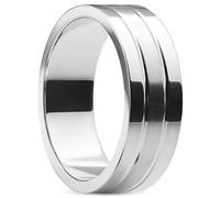 Lucleon by Trendhim Bague pour homme | Acier inoxydable poli et brossé | Acier inoxydable 316L | Revêtement PVD | Design danois | Forme plate, 47mm, Métal non précieux, Aucune pierre précieuse