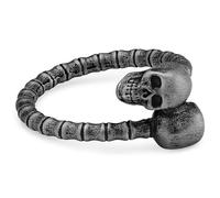 Lucleon by Trendhim Bague pour homme | Design tête de mort | Acier inoxydable 316L avec surface noire | Design danois | Acier et noir, 55mm, Métal non précieux, Aucune pierre précieuse
