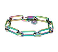 Lucleon by Trendhim Bracelet pour homme | Chaîne torsadée arc-en-ciel | Acier inoxydable 304 avec revêtement PVD | Design danois | Fermoir mousqueton en laiton | Rose vif, bleu turquoise, vert citron