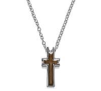 Lucleon by Trendhim | Chaîne en croix | Pour homme | Chaîne de câble de 2,8 mm | Acier inoxydable | Motif religieux | Surface polie | Design danois, 90, Métal non précieux, Pas de gemme