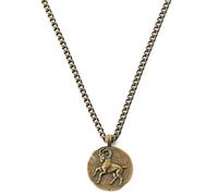 Lucleon by Trendhim - Collier signe du zodiaque - Pour homme - Chaîne gourmette de 4 mm - Acier inoxydable doré - Surface polie - Motif Bélier - Design danois, 70, Métal non précieux, Pas de gemme