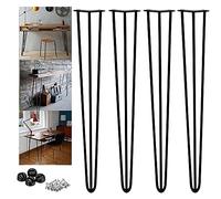 Lucn Pieds de table en épingle à cheveux, en métal, parfaits pour armoire, armoire, meuble TV, tiroirs, table de chevet, avec protections de sol libres et vis, pieds de meubles