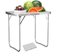 Lucn Table de pique-nique pliante de 80 x 60 x 69 cm pour camping, cuisine, table à tréteaux pour intérieur ou extérieur, jardin, restauration, table pliante pour pique-nique, fête, dîner