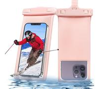 Lucrave Étui étanche pour téléphone portable, étanche IPX8, jusqu'à 20,3 cm, compatible avec iPhone 16 15 14 13 12 11 Pro Max Samsung S22 S23, or rose
