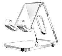 Lucrave Support de téléphone portable en acrylique transparent 5 mm d'épaisseur, pour bureau, convient iPhone 14 13 Pro Max, tous les smartphones 4 à 8” claire