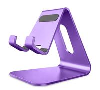 Lucrave Support de téléphone portable en aluminium compatible avec tous les smartphones iPhone 15 14 13 12 Mini Pro Max Xs Xr X Se 8 7 6 6s Plus SE 5 5S, violet foncé