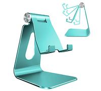 Lucrave Support de téléphone portable réglable, support de téléphone, station d'accueil, support de bureau en aluminium compatible avec téléphone 13, 12, 11 Xs Max 8, tous les téléphones, vert menthe