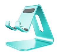 Lucrave Support de Téléphone Portable, Support, Support de Bureau en Aluminium Compatible avec Commutateur, Tous Les Smartphones, iPhone 12 11 Mini Pro Max XS XR X SE 8 7 Plus SE 5, Vert Menthe