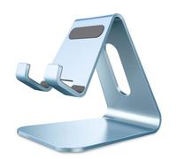 Lucrave Support de téléphone portable, support, support de bureau en aluminium compatible avec interrupteur, tous les smartphones, iPhone 15 14 13 12 Pro Max Pro Xs Max Se 8 7 Plus SE-Sierra Blue