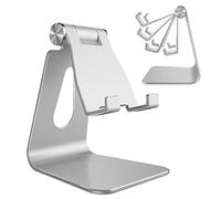 Lucrave Support de Téléphone Réglable, Support de Téléphone Multi-Angle pour iPhone 16 15 14 13 Pro Max 12 11 XS Max X 8 7 6 Plus Samsung S10 S9 Smartphones, Argenté