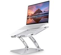 Lucrave Support Ordinateur Portable, Aluminium Support PC Portable, Laptop Stand Compatible avec MacBook Air Pro, Dell, HP, Samsung, et Autres Ordinateurs Portables de 11 à 17.3", Argenté