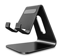 Lucrave Support Téléphone, Support de Bureau en Aluminium Compatible avec iPhone 16 15 14 13 12 Pro Max Mini XS Max XR X Se 8 7 6 6s Plus Huawei Mate 60 Pro, Samsung S23 S22 S21-Noir