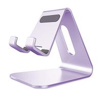 Lucrave Support Téléphone, Support de Bureau en Aluminium Compatible avec iPhone 16 15 14 13 12 Pro Max Mini XS Max XR X Se 8 7 6 6s Plus Huawei Mate 60 50 40, Samsung S23 S22 S21-mauve