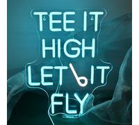 LUCUNSTAR Tee It Hight Let It Fly Neon,Panneau Lumineux au Néon Sport Golf,Neon Led Usb à Luminosité Réglable,Lampe au Néon Club de Golf Pour Mur,Party Pour Hommes, Cadeau Pour Amoureux du Golf
