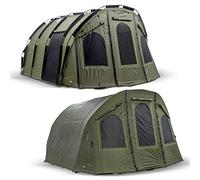Lucx Bigfoot Bivvy + Winterskin Tente de pêche pour 4 à 6 Personnes + Housse de Tente + Cuir pour 2, 3, 4, 5 ou 6 Personnes, dôme pour Carpe + enveloppe
