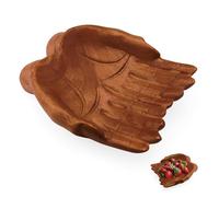 Lucxhcky Bol en cristal sculpté avec mains sculptées, bol de prière, petit bol décoratif en bois, bol en cristal décoratif en cristal (C-001)