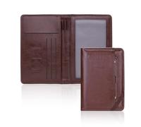 Lucxhcky Étui de passeport avec blocage RFID, étui de passeport en cuir de qualité supérieure pour homme et femme, avec compartiments pour cartes et boucle pour stylo (marron café), marron