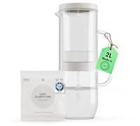 LUCY Carafe Filtrante 2L en Verre - Carafe d'Eau Filtrante avec Filtre à Eau au Charbon Actif - Purifie l'Eau du Robinet (Calcaire, Chlore, Plomb) - Préserve les Minéraux - 1 Filtre Inclus - Sans BPA