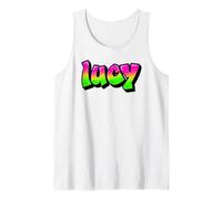 Lucy Graffiti Nom personnalisé Vert Rose Femmes Filles Débardeur
