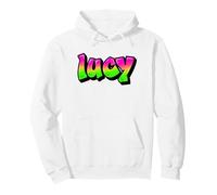 Lucy Graffiti Nom personnalisé Vert Rose Femmes Filles Sweat à Capuche