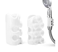 LUCY WEI 2 Pcs Support de Douche à Main ventouse sous vide, Support Mural pour Pommeau Reglable Sans Percage, Détachable Avec Douche à Angle Réglable