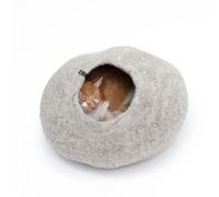 LucyBalu® Grotte lit pour Chat en Laine Naturelle I Gris Clair