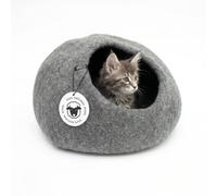 LucyBalu® Grotte lit pour Chat en Laine Naturelle I Noir