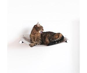LucyBalu® Hamac pour Chats avec Feutre Naturel | Hamac pour Chats comme lit pour Chats au Mur | Lit pour Chats au Mur avec Support métallique | Couchage Mural pour Chats | Blanc/Sable