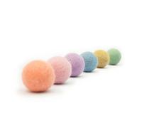 LucyBalu® Jouet pour Chat | Balles en Feutre | Lot de 6 | 100% Pure Laine | Jouet Interactif d'Intérieur | Multicolores