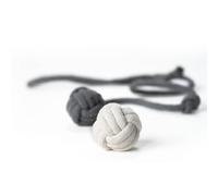 LucyBalu® Lot de 2 balles en Coton pour Chat I Blanc/Anthracite